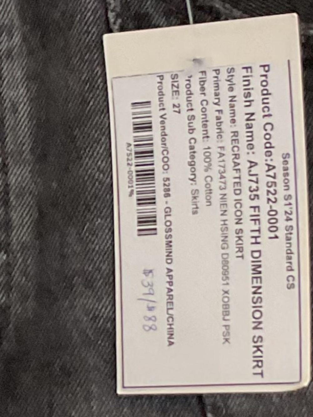 💐NWT💐Levi’s RECRAFTED ICON SKIRT Black - size 27 - Picture 4 of 7